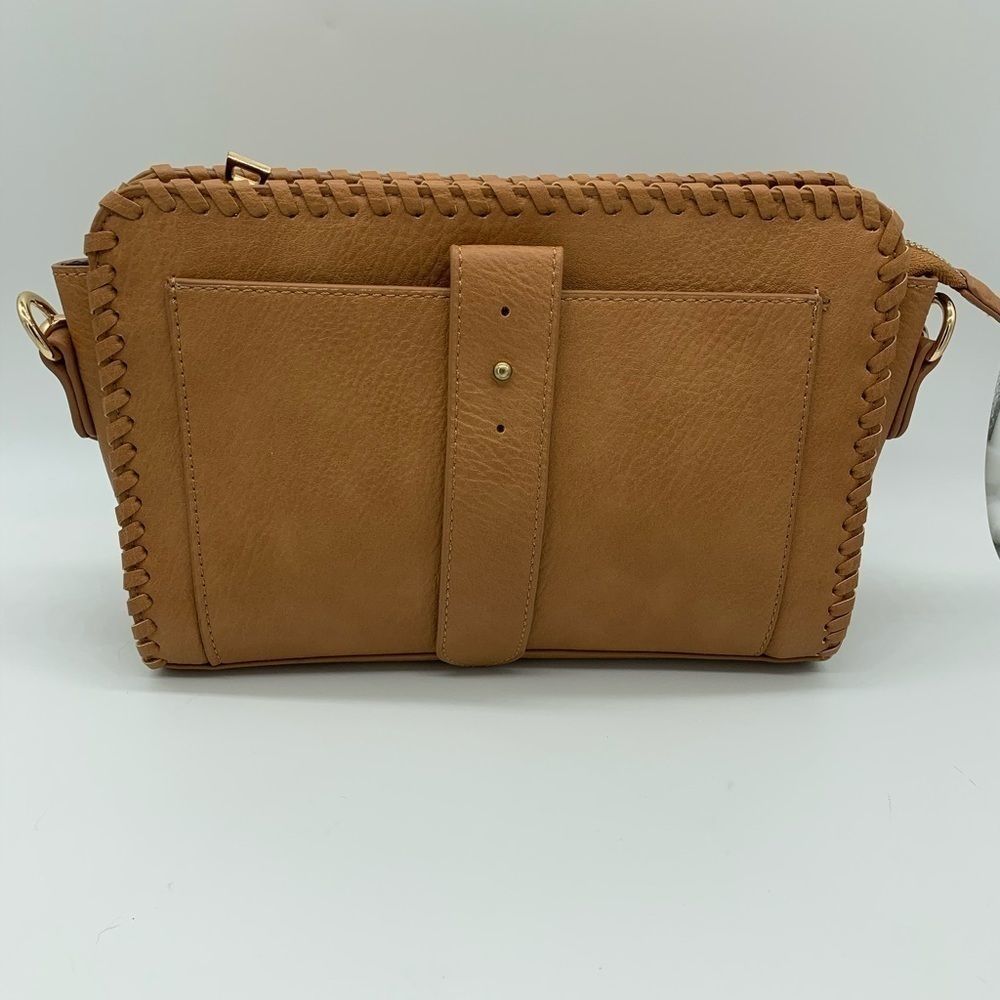Brown Faux Leather Crossbody